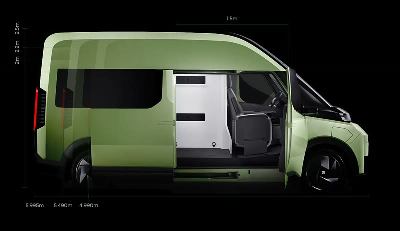 Farizon SV: side view with open sliding door