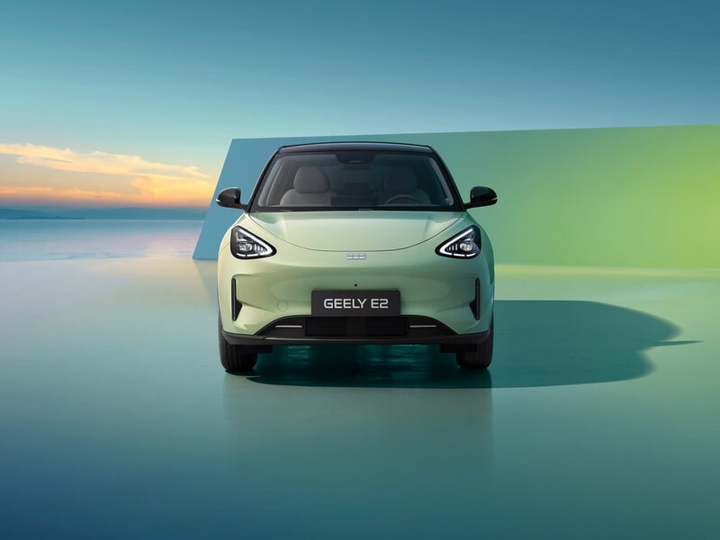Vedere frontală a automobilului electric Geely E2.
