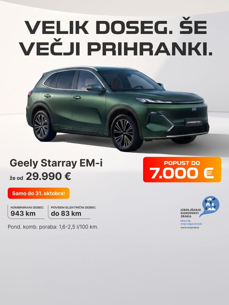 Zeleni Geely Starray EM-i v akciji s popustom do 7.000 €, že od 29.990 €