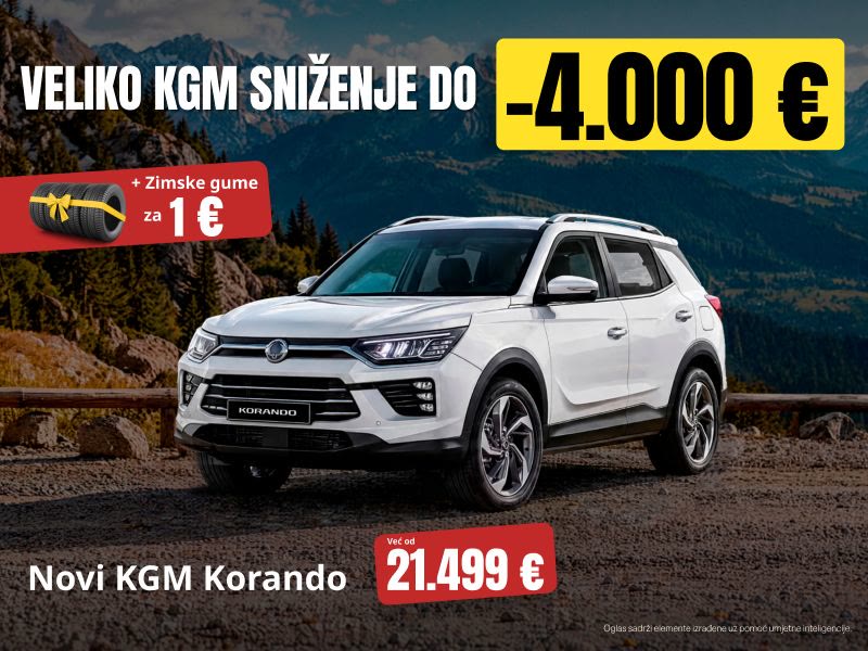 Novi KGM Korando uz popust do -4.000 € i zimske gume za 1 €