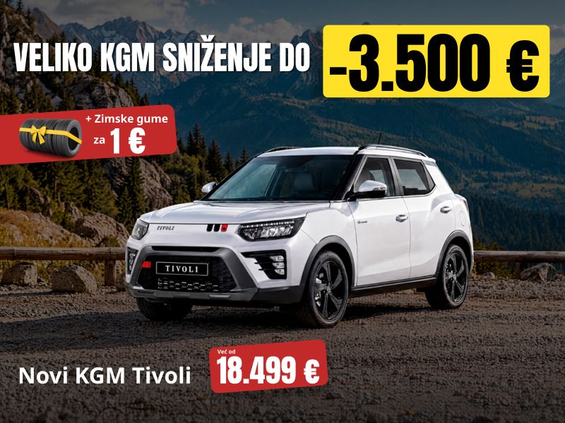 Novi KGM Tivoli uz popust do -3.500 € i zimske gume za 1 €