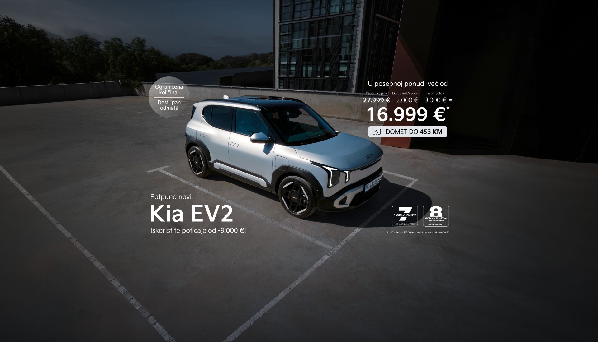 Potpuno novi Kia EV2 u posebnoj ponudi već od 16.999 € uz državne poticaje do 9.000 €, domet do 453 km